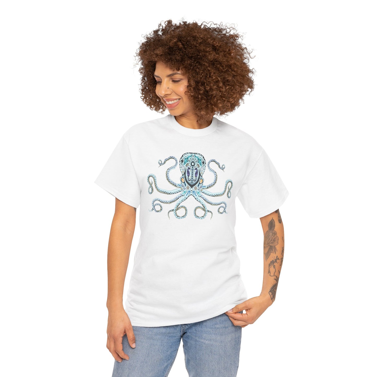 Octopus Sugar Skull Unisex Heavy Cotton Tee
