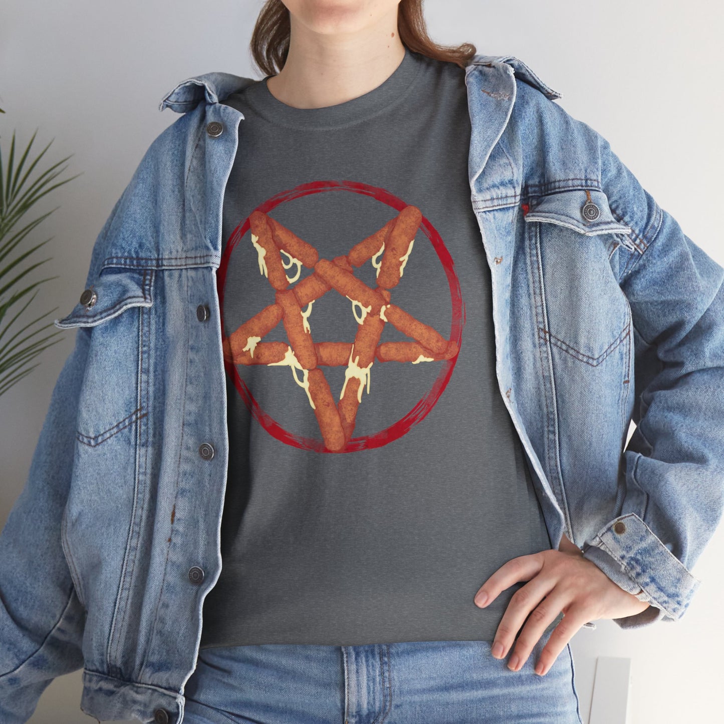 Mozzarella Stick Pentagram Unisex Heavy Cotton Tee