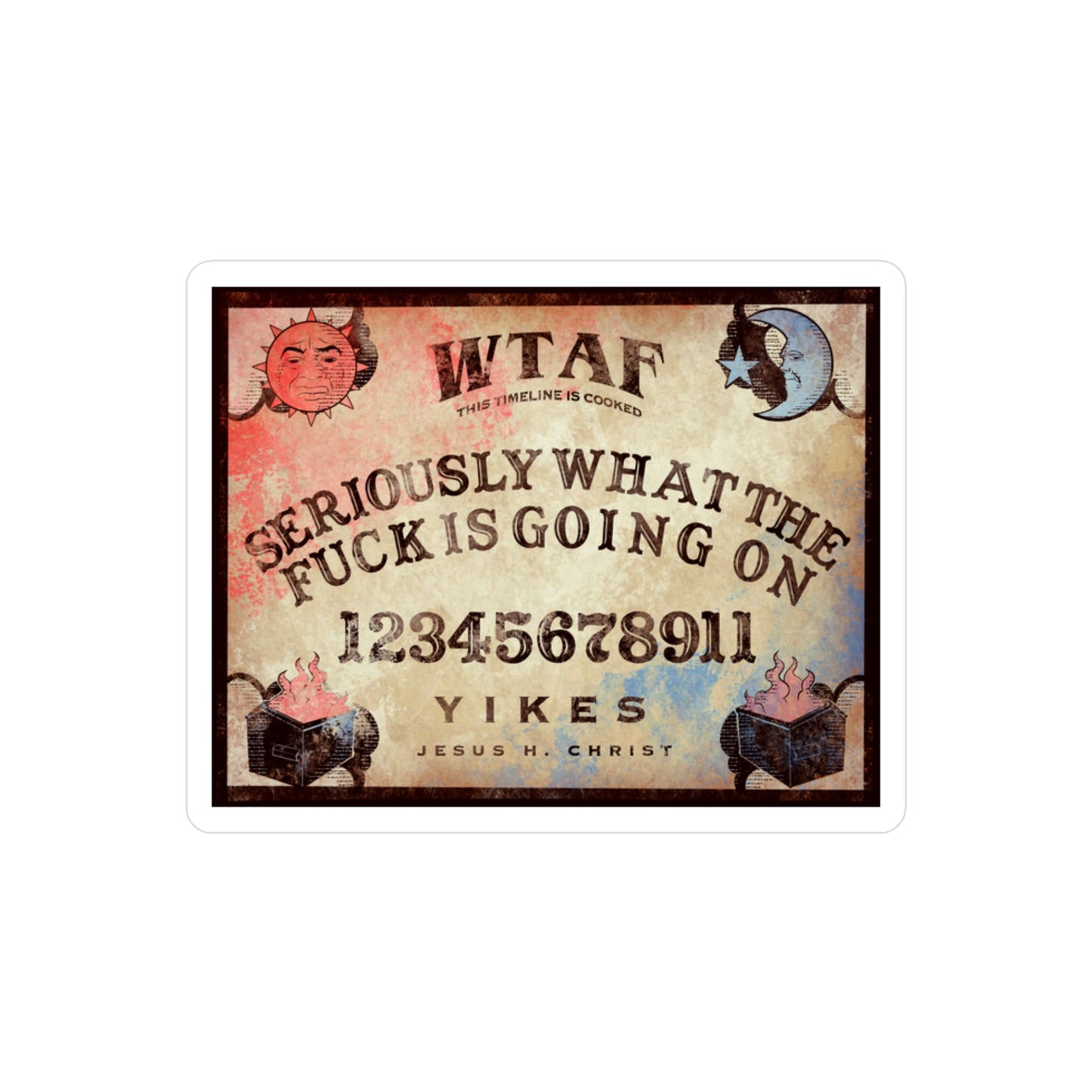 WTF Spirit Board Kiss-Cut Vinyl Decal
