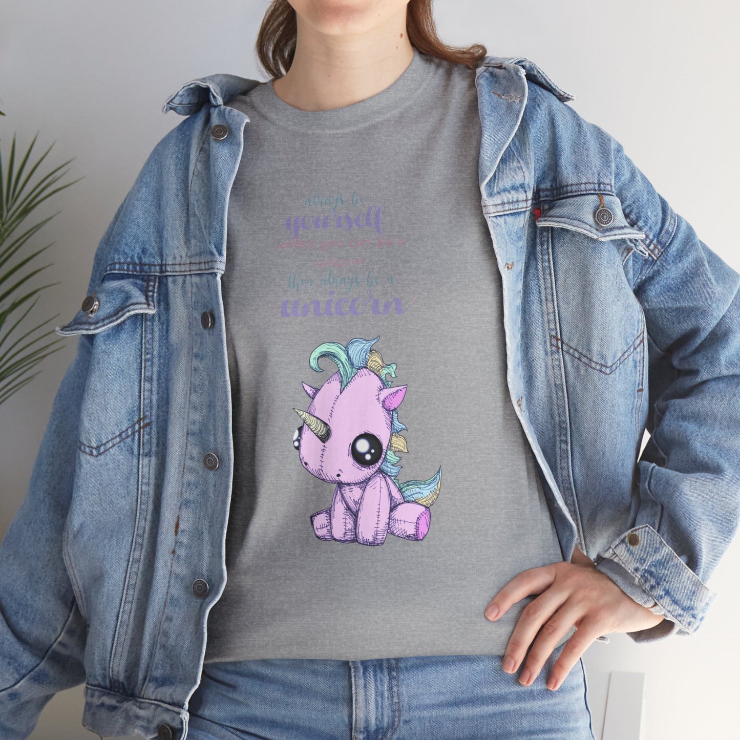 Be Yourself Unicorn Unisex Heavy Cotton Tee
