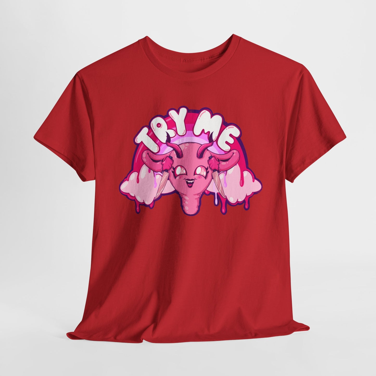 Try Me Uterus Unisex Heavy Cotton Tee