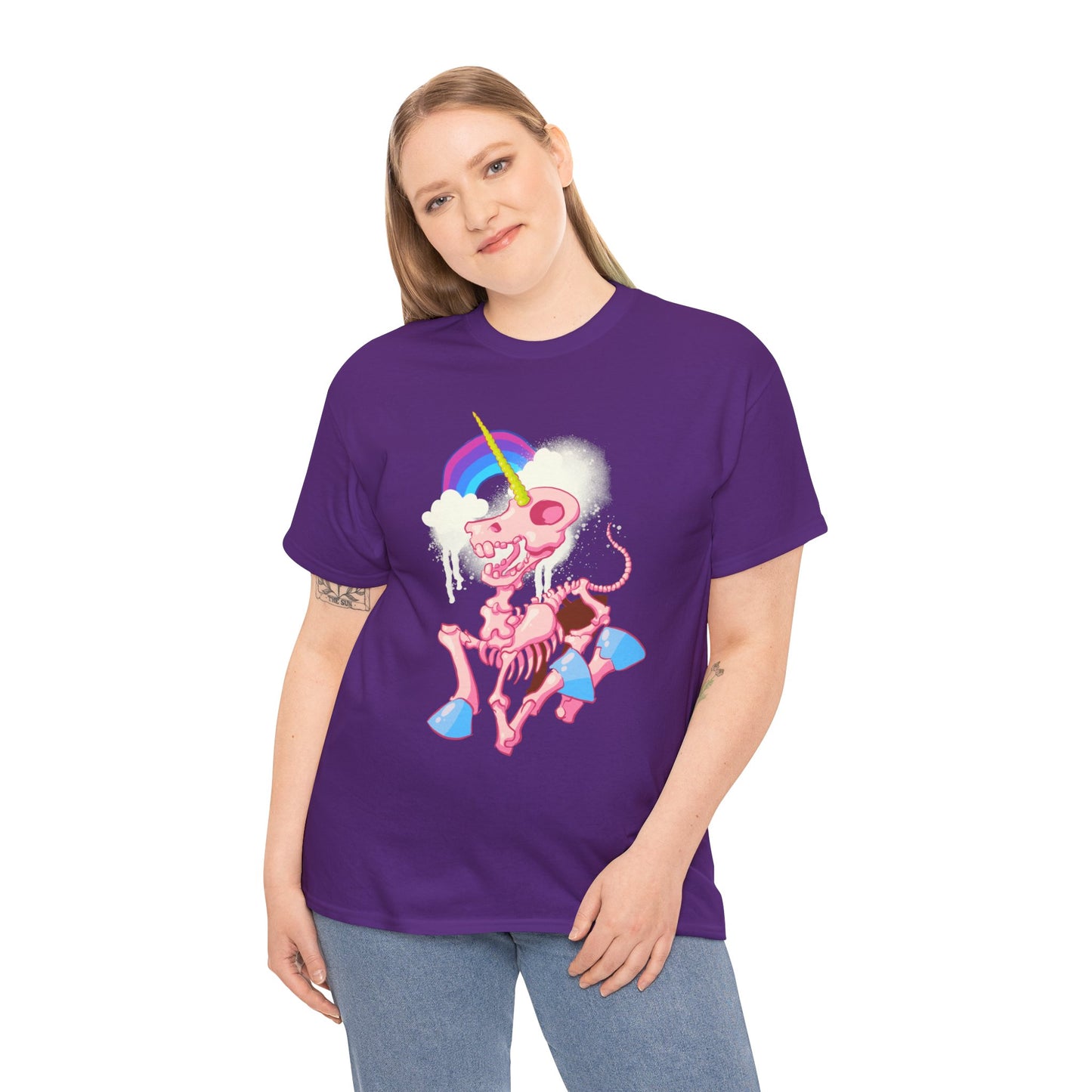 Unicorn Skeleton 2 Unisex Heavy Cotton Tee