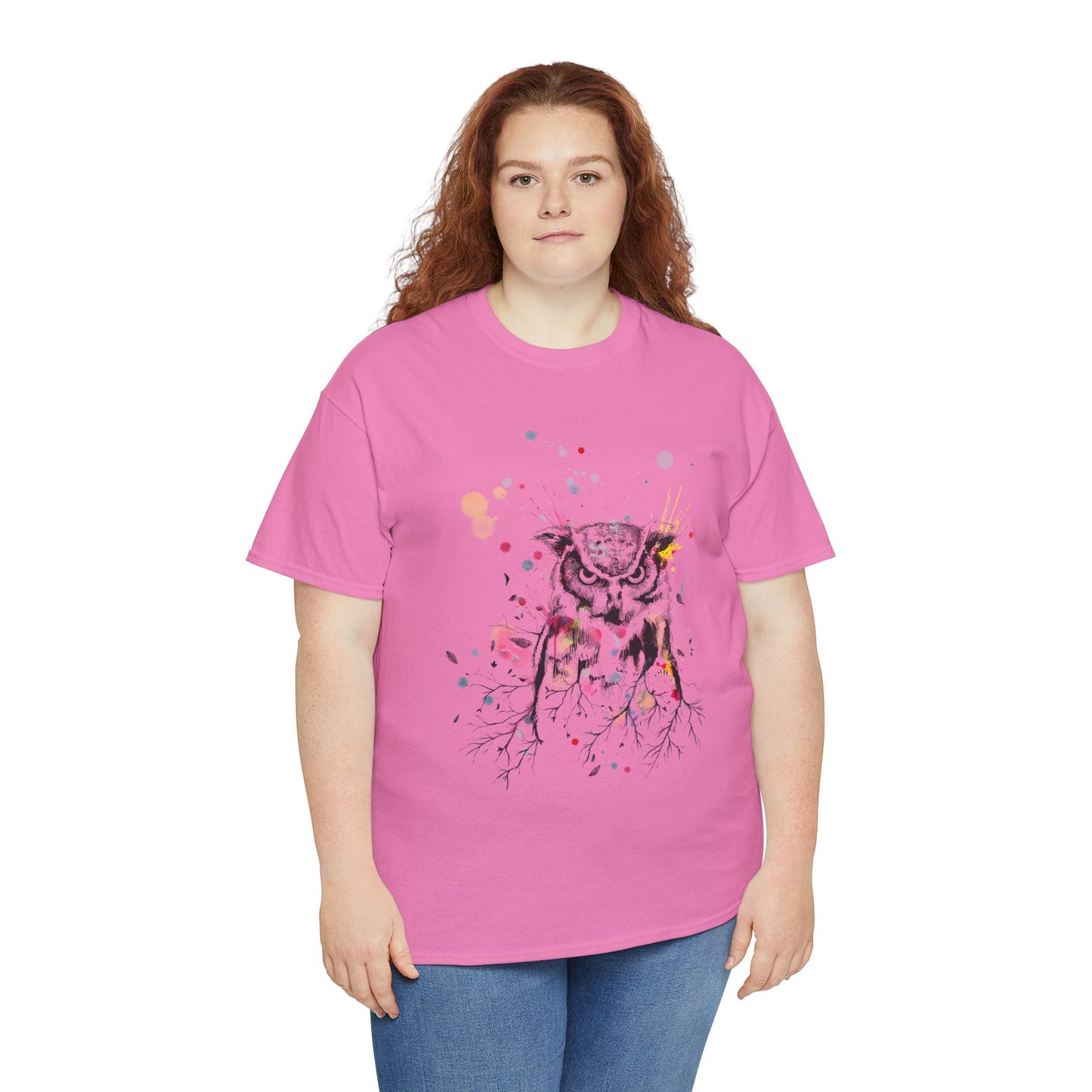 Owl Watercolor Unisex Heavy Cotton Tee