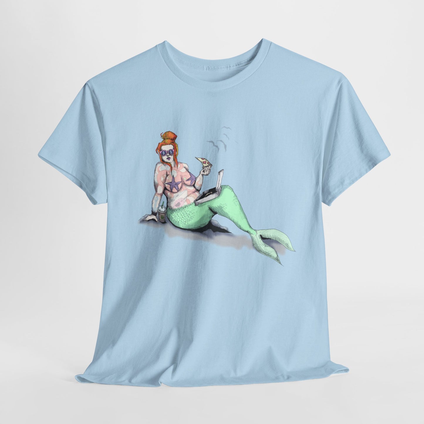 Pizza Mermaid Unisex Heavy Cotton Tee