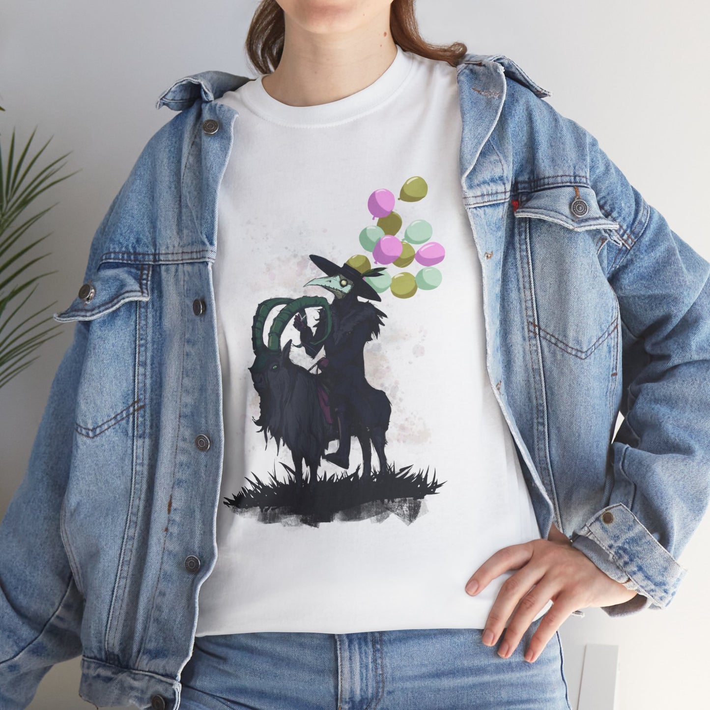 Plague Doctor Balloons Unisex Heavy Cotton Tee