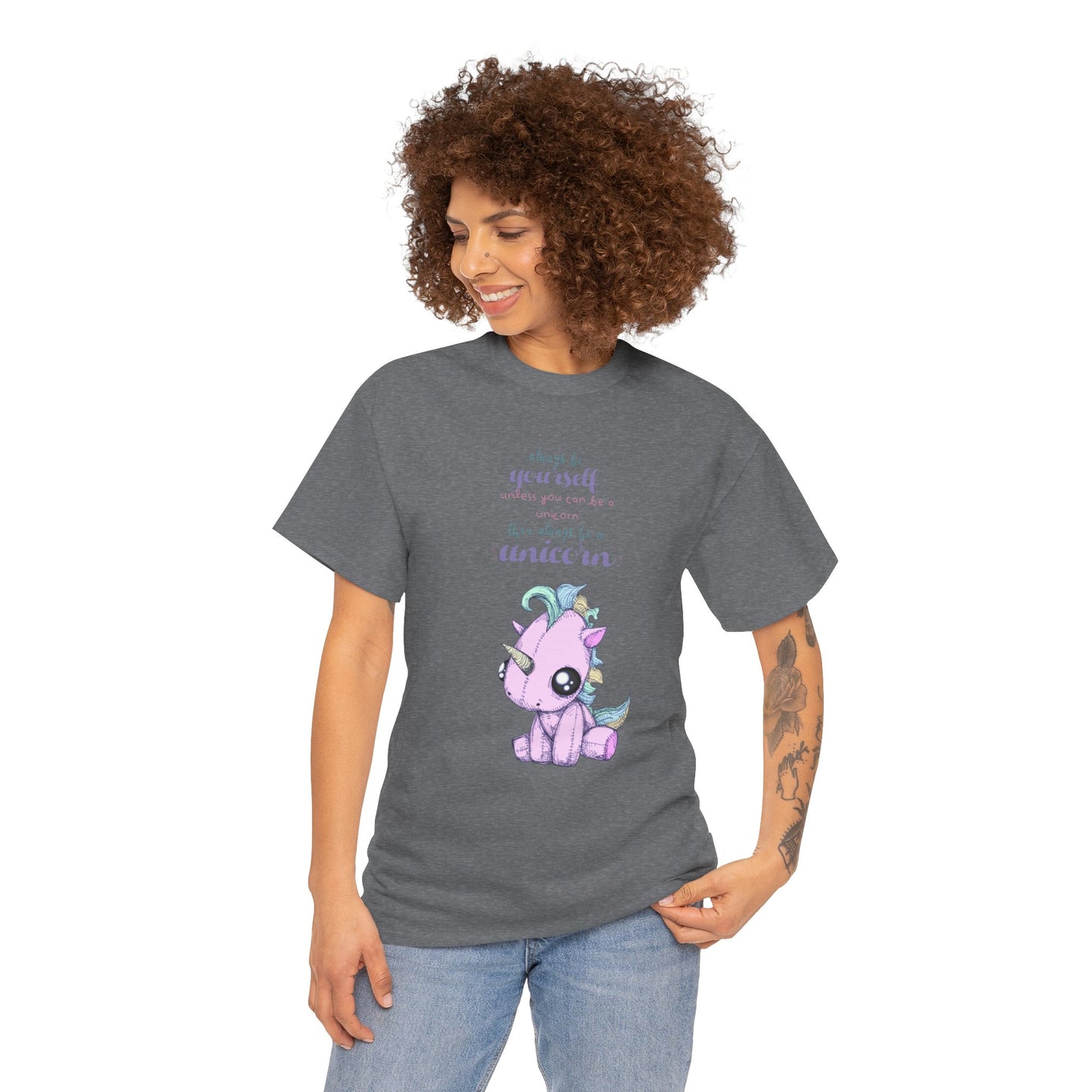 Be Yourself Unicorn Unisex Heavy Cotton Tee