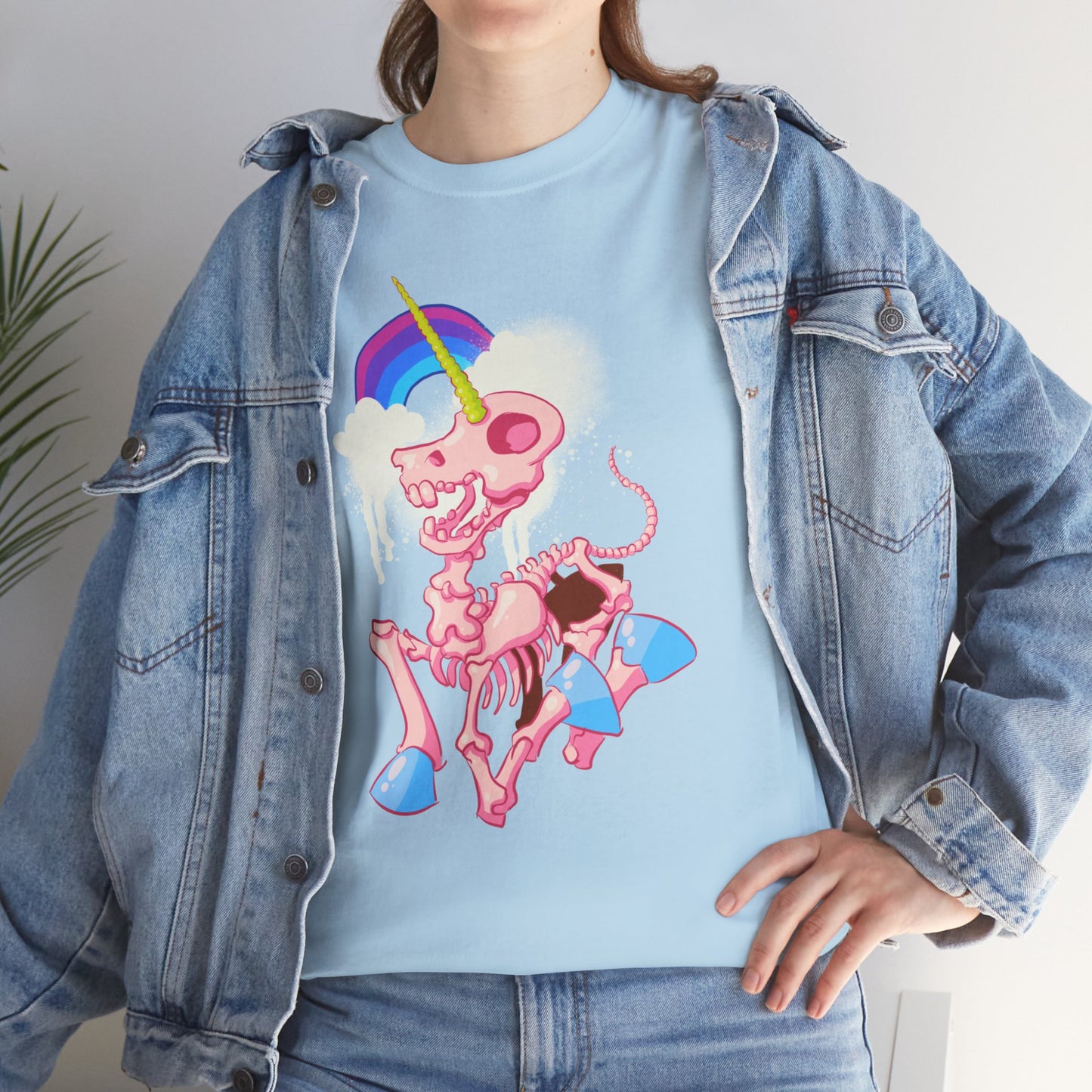 Unicorn Skeleton 2 Unisex Heavy Cotton Tee
