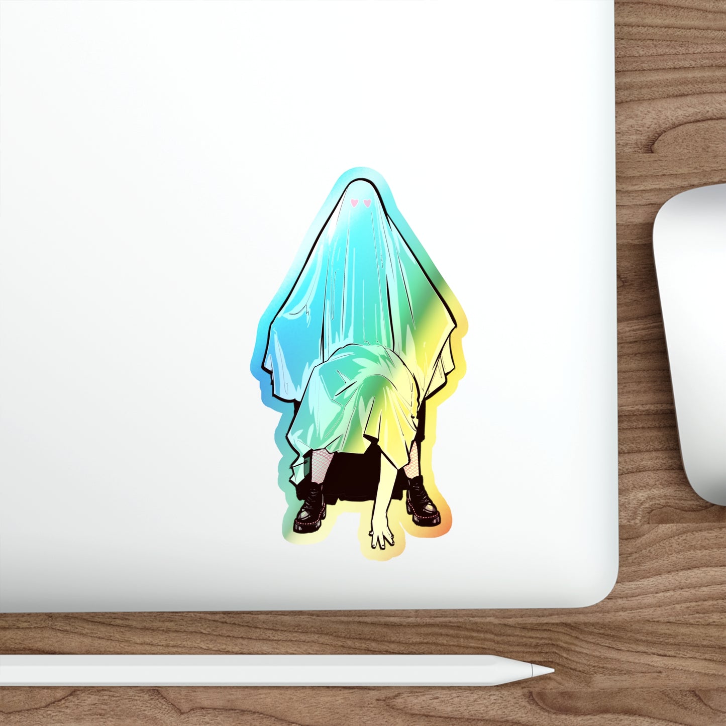 Two Headed Ghost Holographic Die-cut Stickers