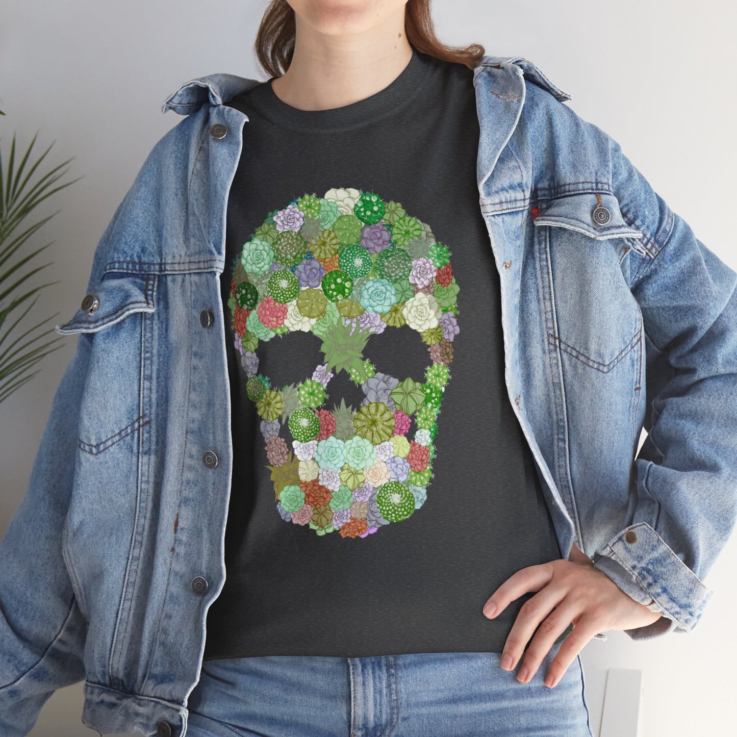 Succulent Skull Unisex Heavy Cotton Tee