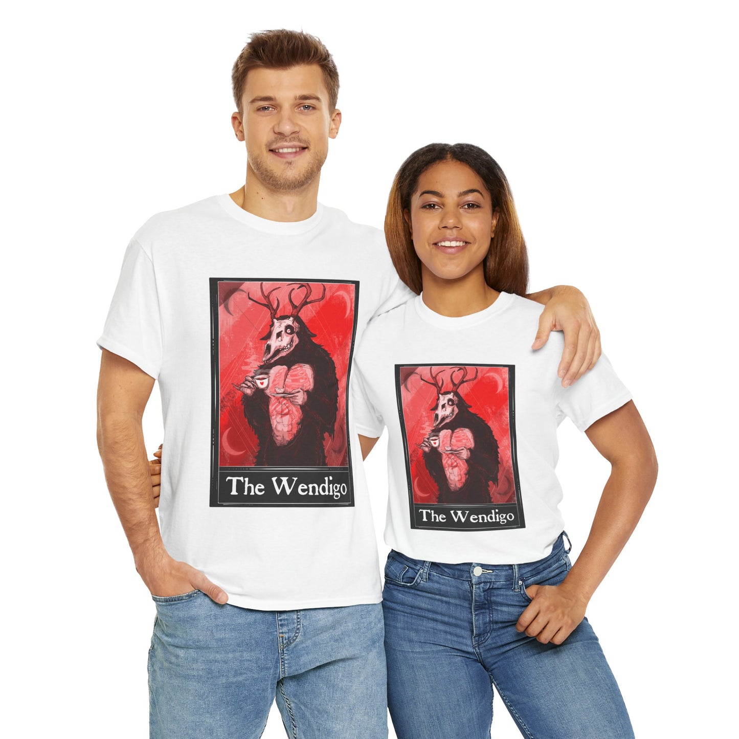 The Wendigo Tarot (Front & Back Print) Unisex Heavy Cotton Tee