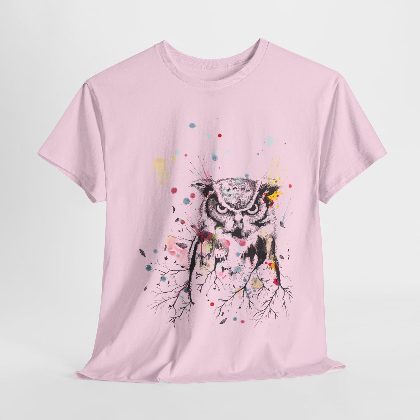 Owl Watercolor Unisex Heavy Cotton Tee