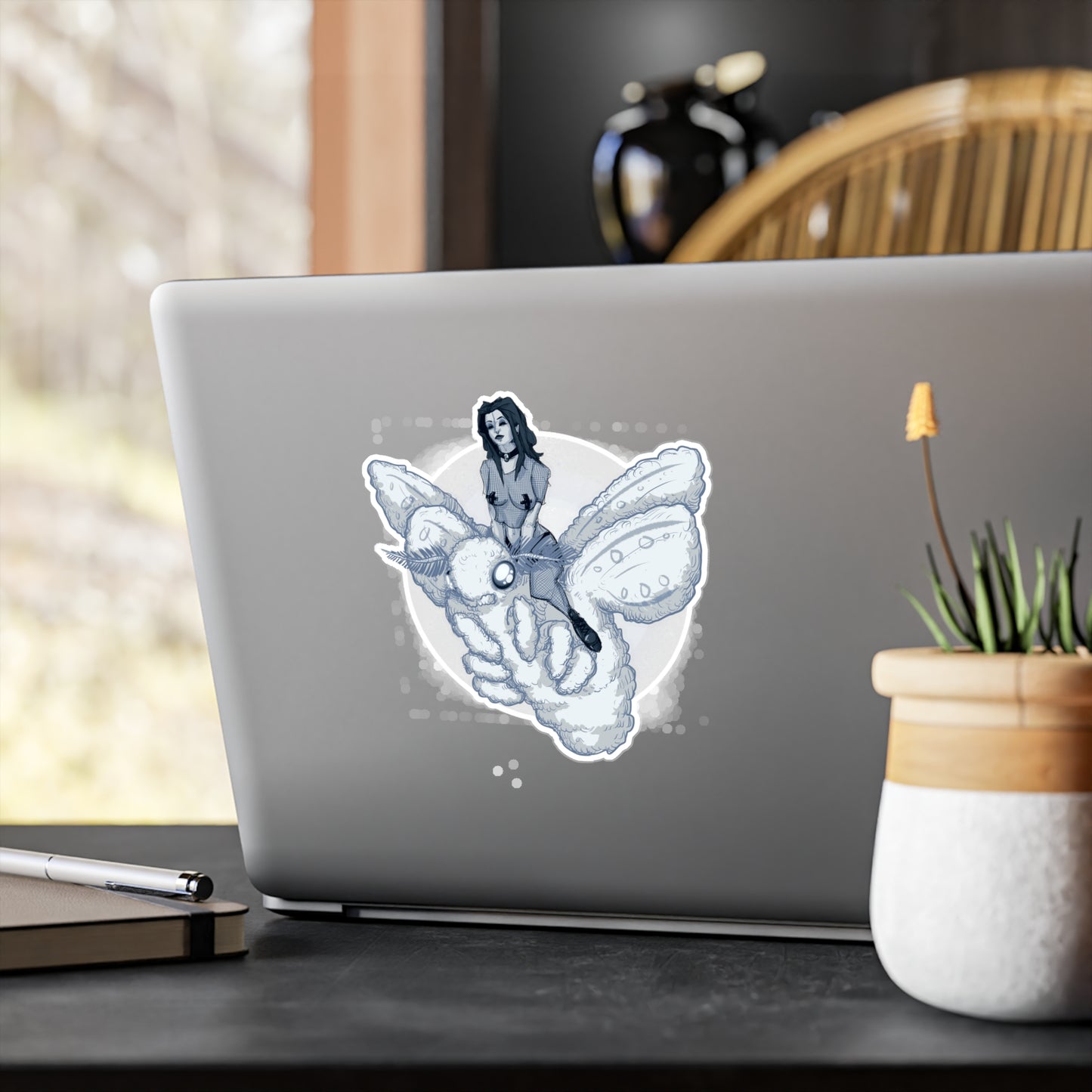 Goth On A Moth Kiss-Cut Vinyl Decal