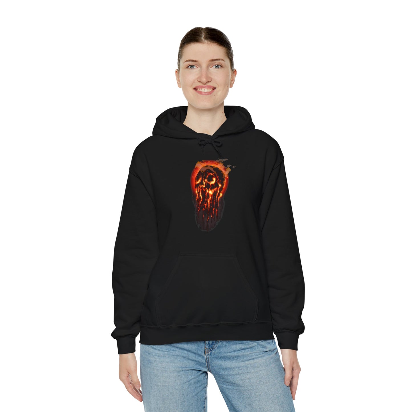 Elemental Skull Fire Unisex Heavy Blend Hooded Sweatshirt