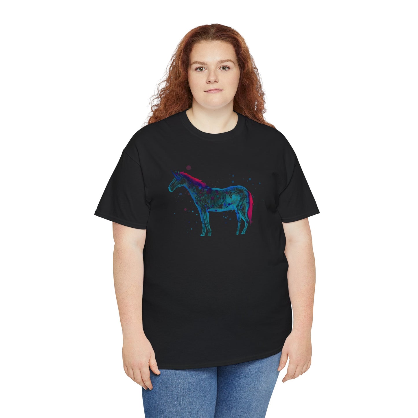 Unicorn Skeleton Unisex Heavy Cotton Tee