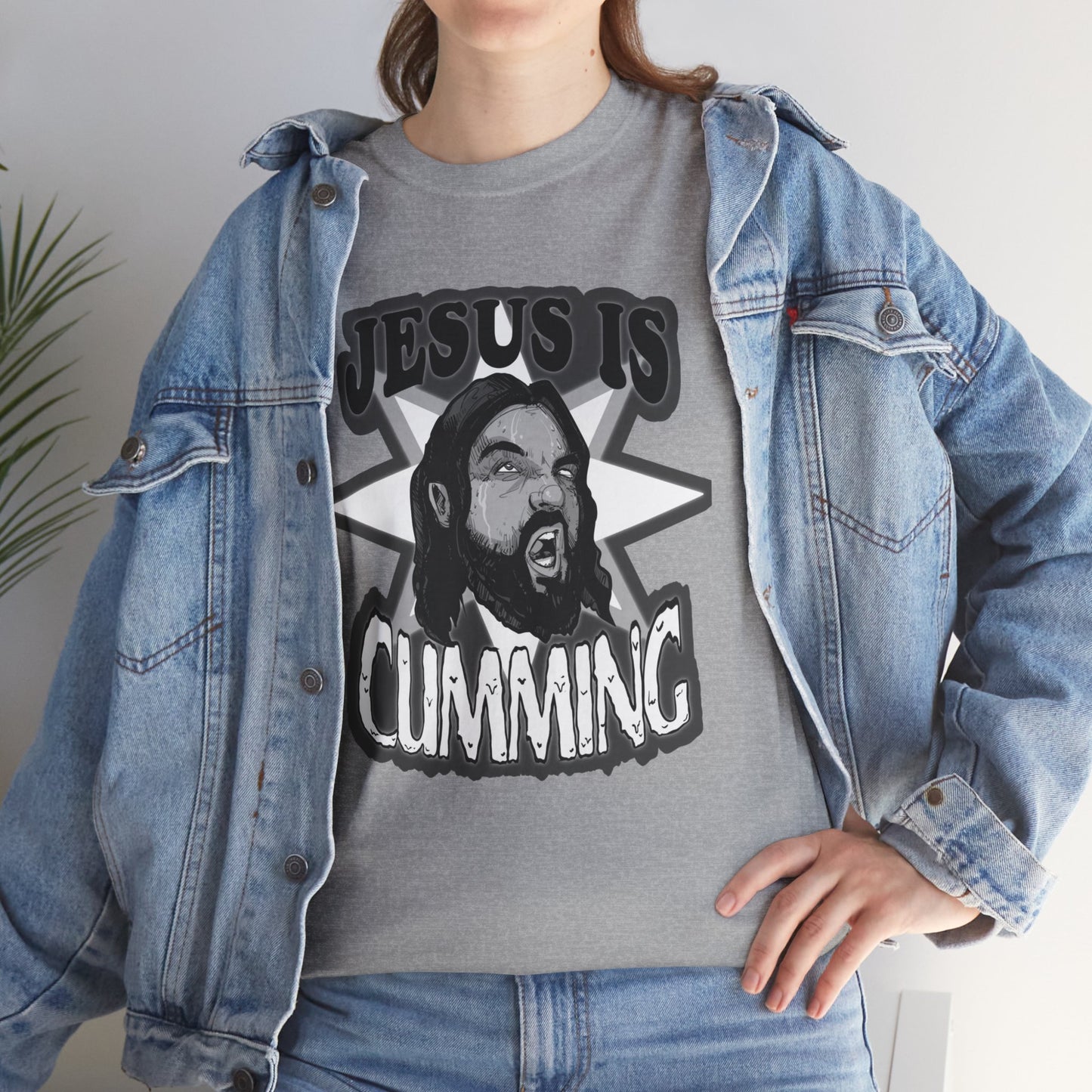 Jesus Is Cumming Unisex Heavy Cotton Tee