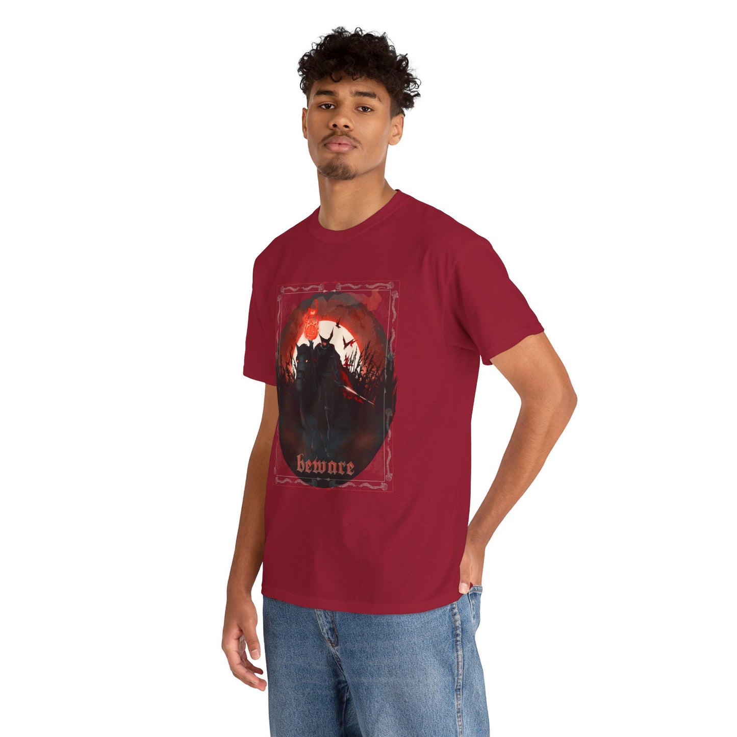 Beware The Headless Horseman Unisex Heavy Cotton Tee