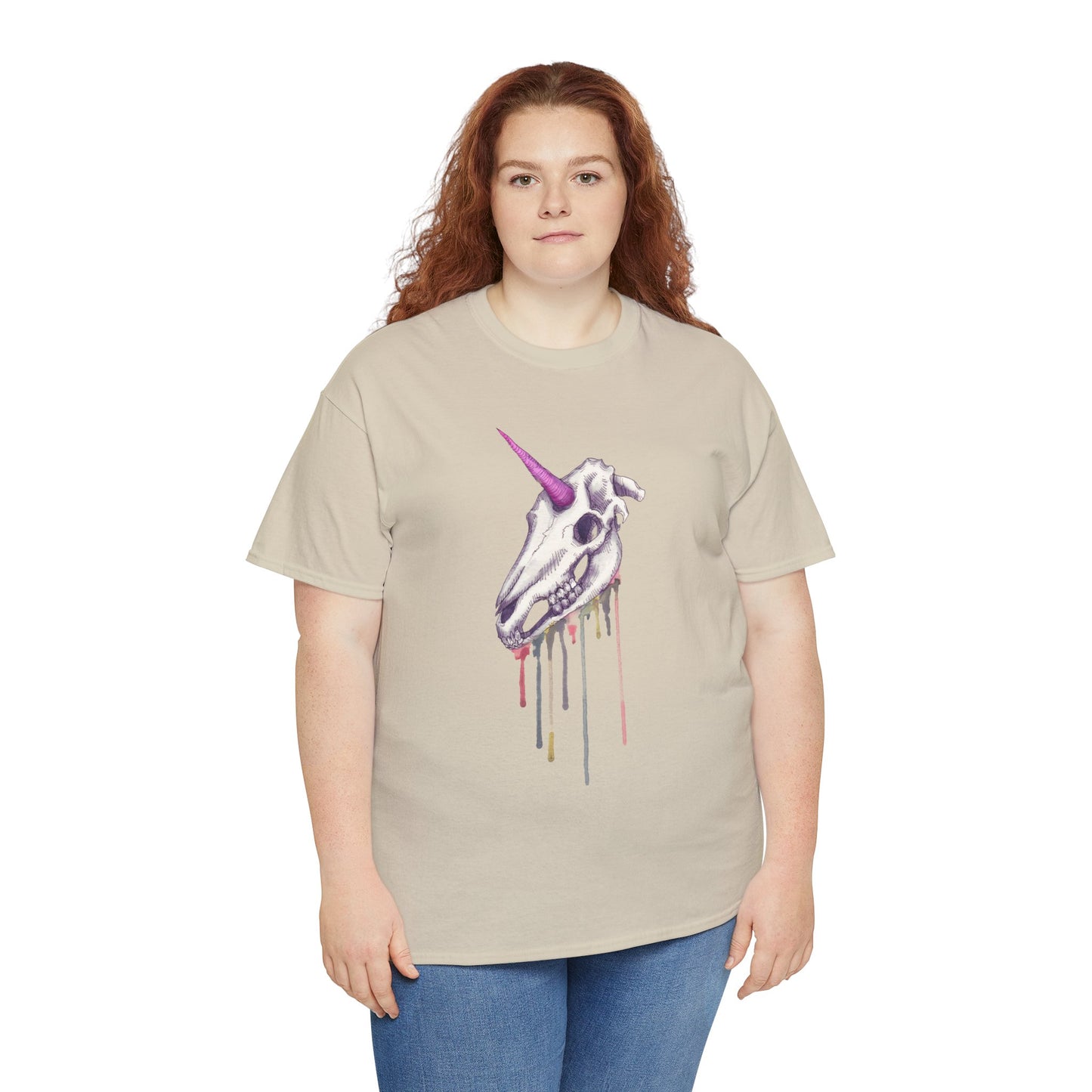 Unicorn Skull Unisex Heavy Cotton Tee