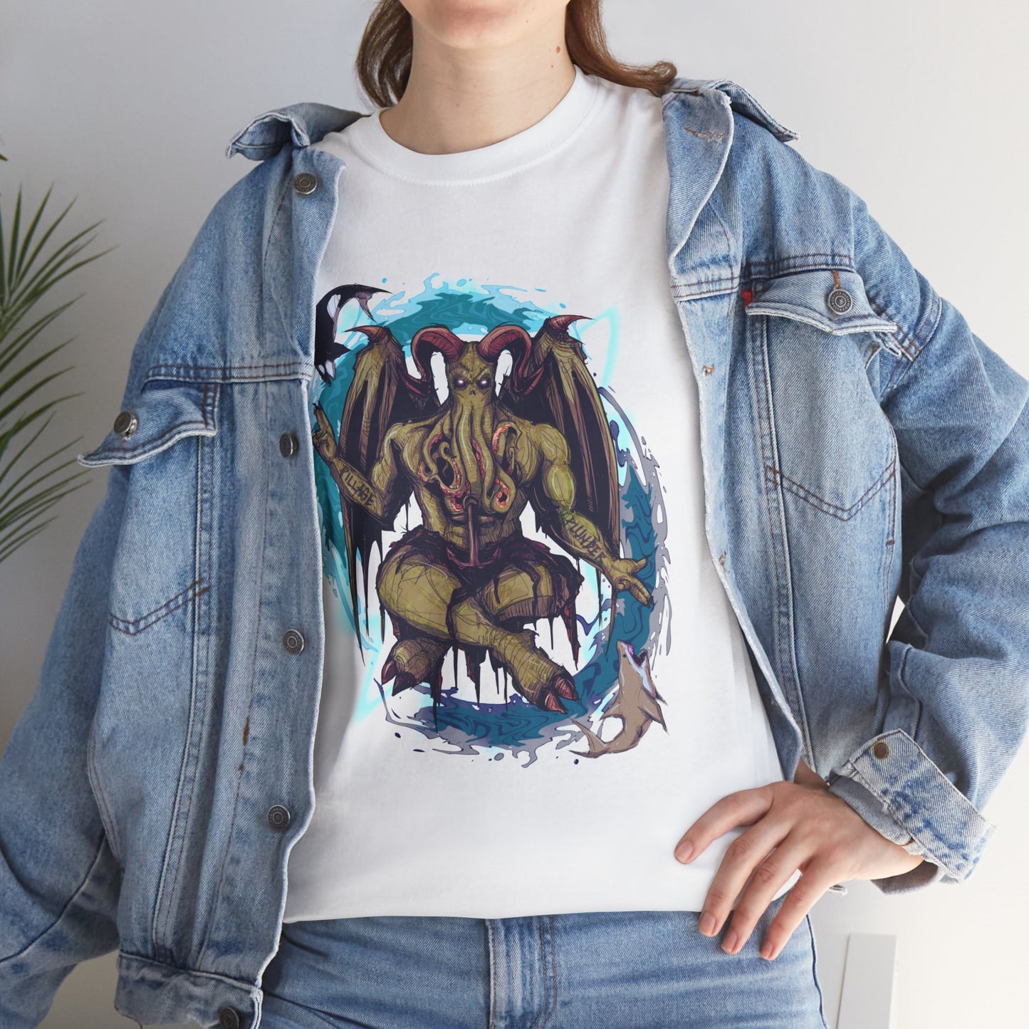 Baphomet Cthulhu Unisex Heavy Cotton Tee