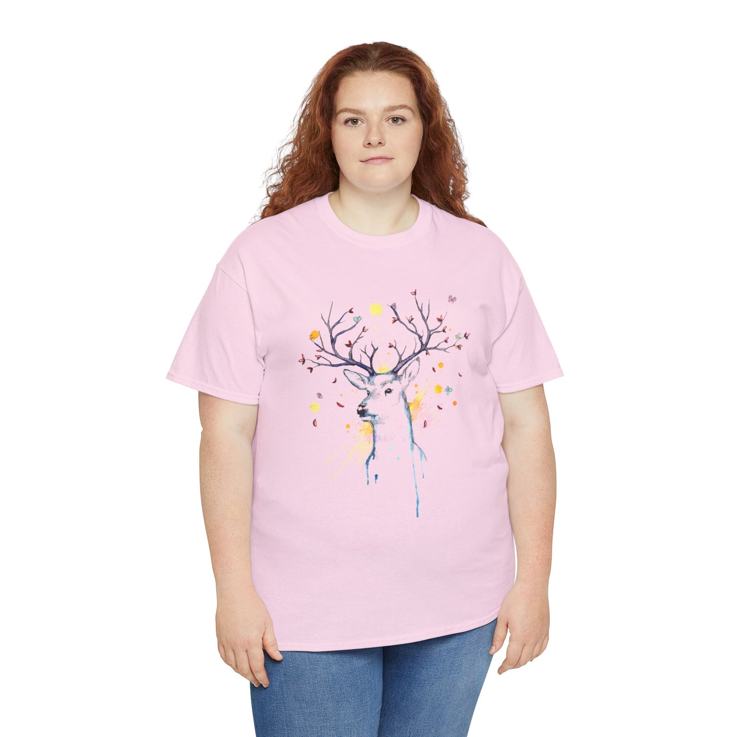 Tree Deer Unisex Heavy Cotton Tee