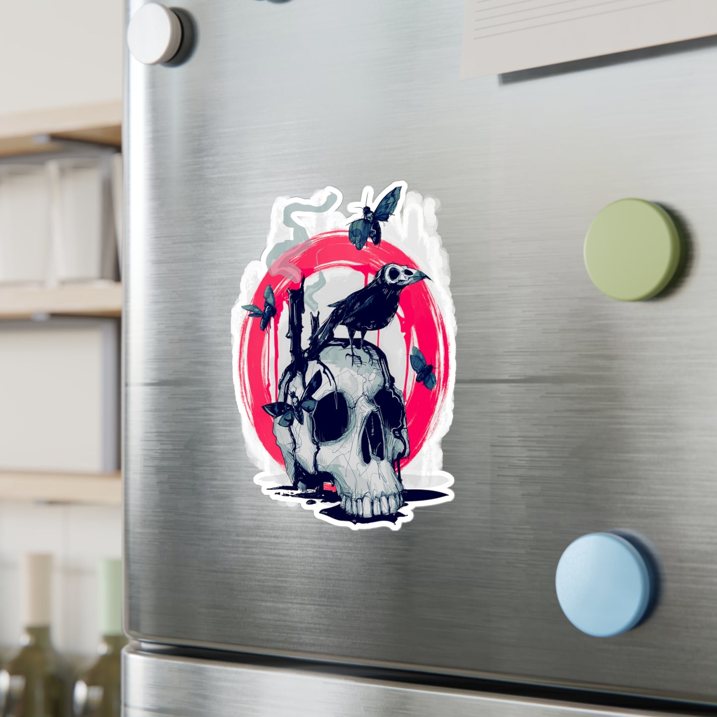 Skull Crow II Kiss-Cut Vinyl Decal