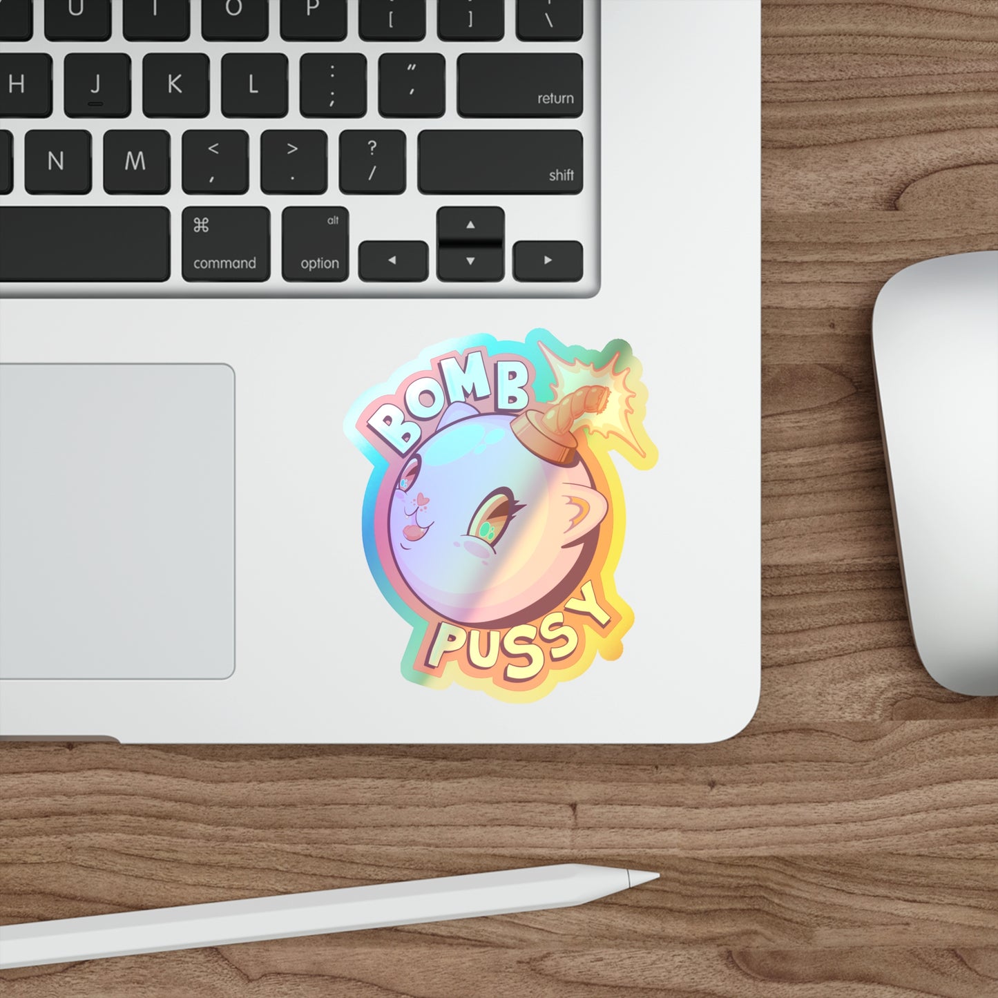 Bomb Pussy Holographic Die-cut Stickers