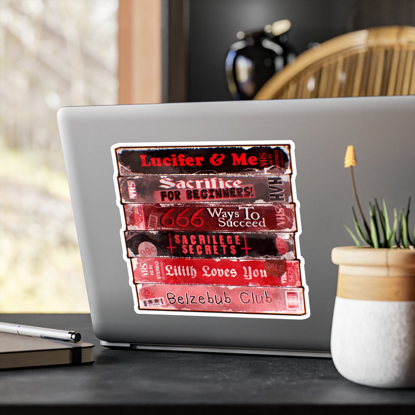 Satanic VHS Kiss-Cut Vinyl Decal