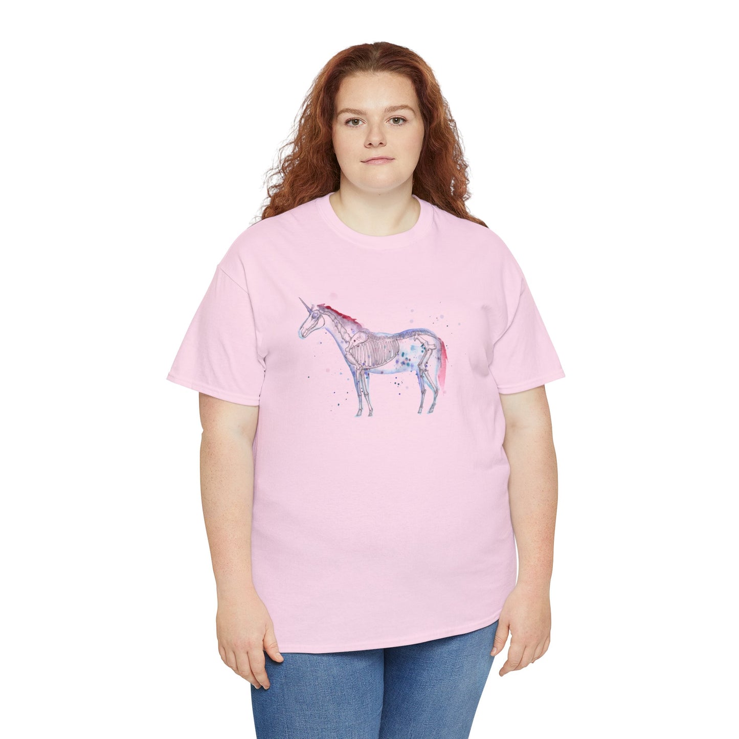Unicorn Skeleton Unisex Heavy Cotton Tee