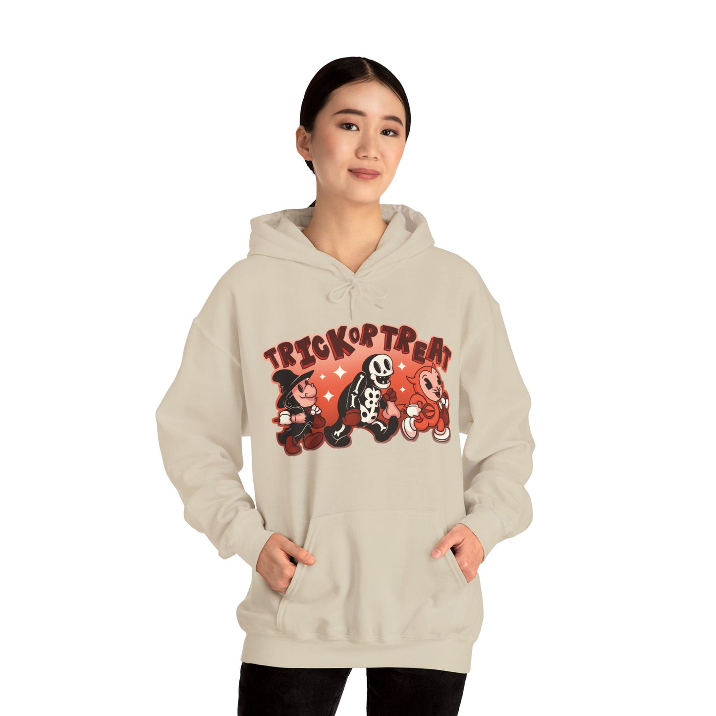 Trick Or Treat Rubber Hose Unisex Heavy Blend Hooded Sweatshirt