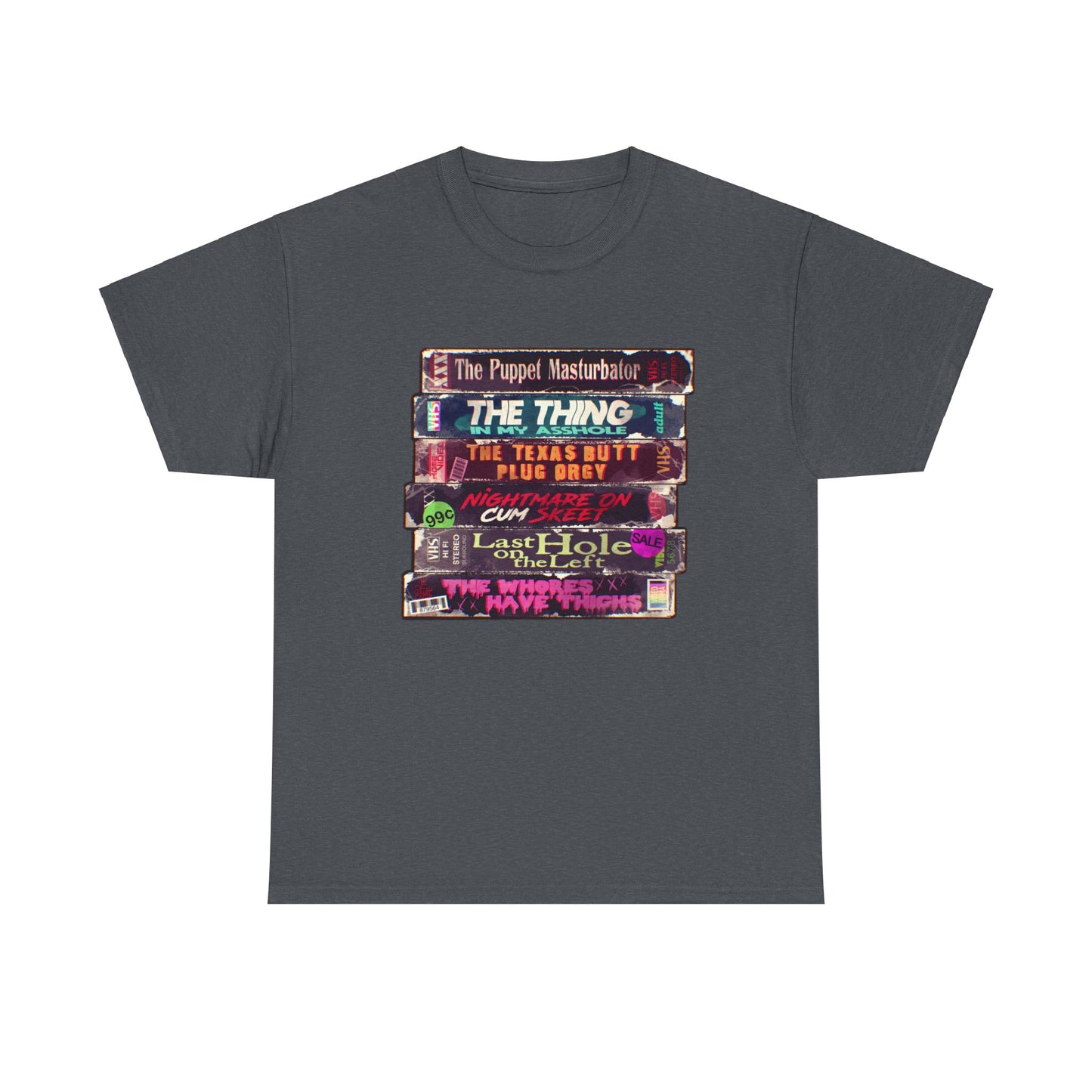 Adult Horror VHS Unisex Heavy Cotton Tee
