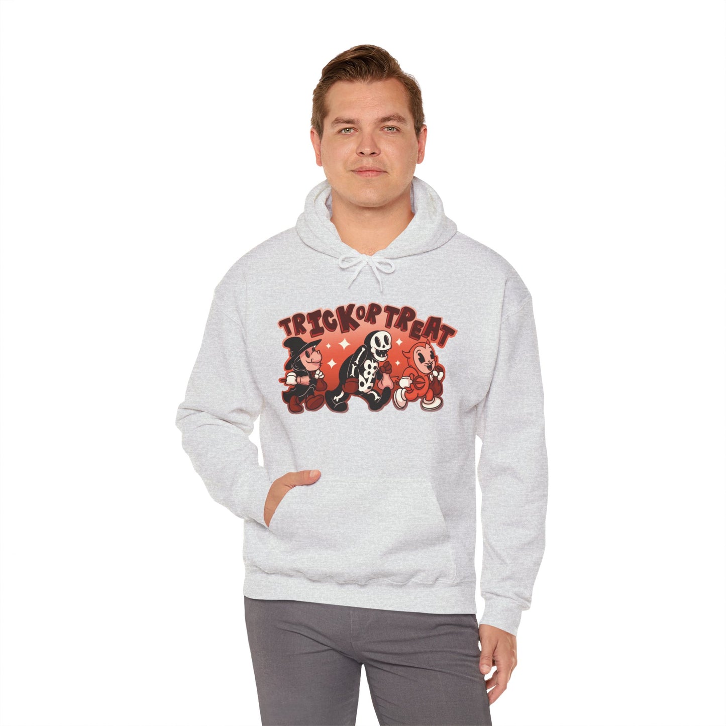 Trick Or Treat Rubber Hose Unisex Heavy Blend Hooded Sweatshirt