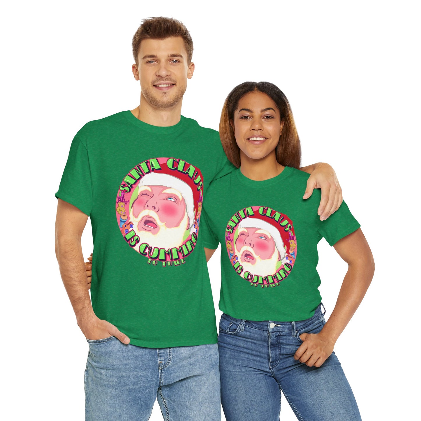 Santa Is Cumming Unisex Heavy Cotton Tee