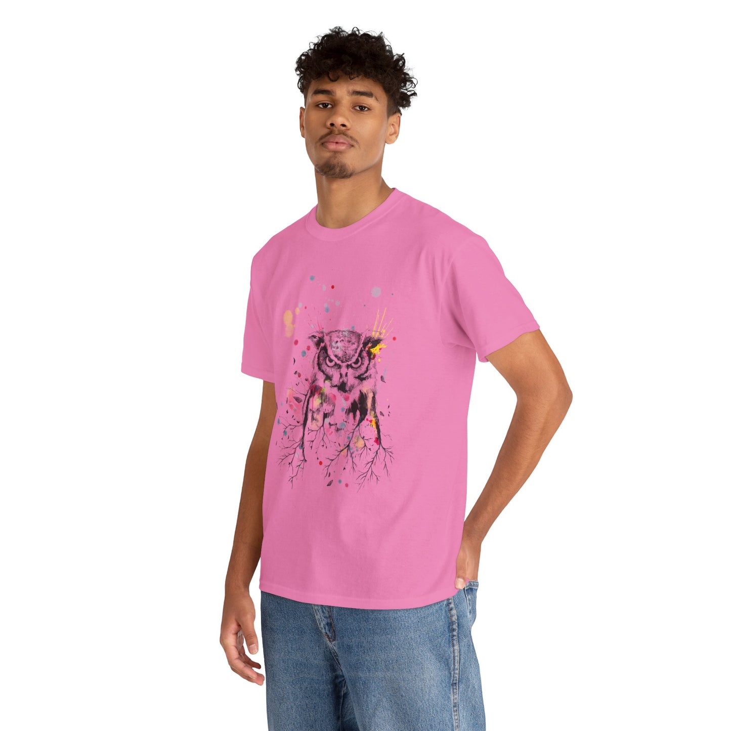 Owl Watercolor Unisex Heavy Cotton Tee