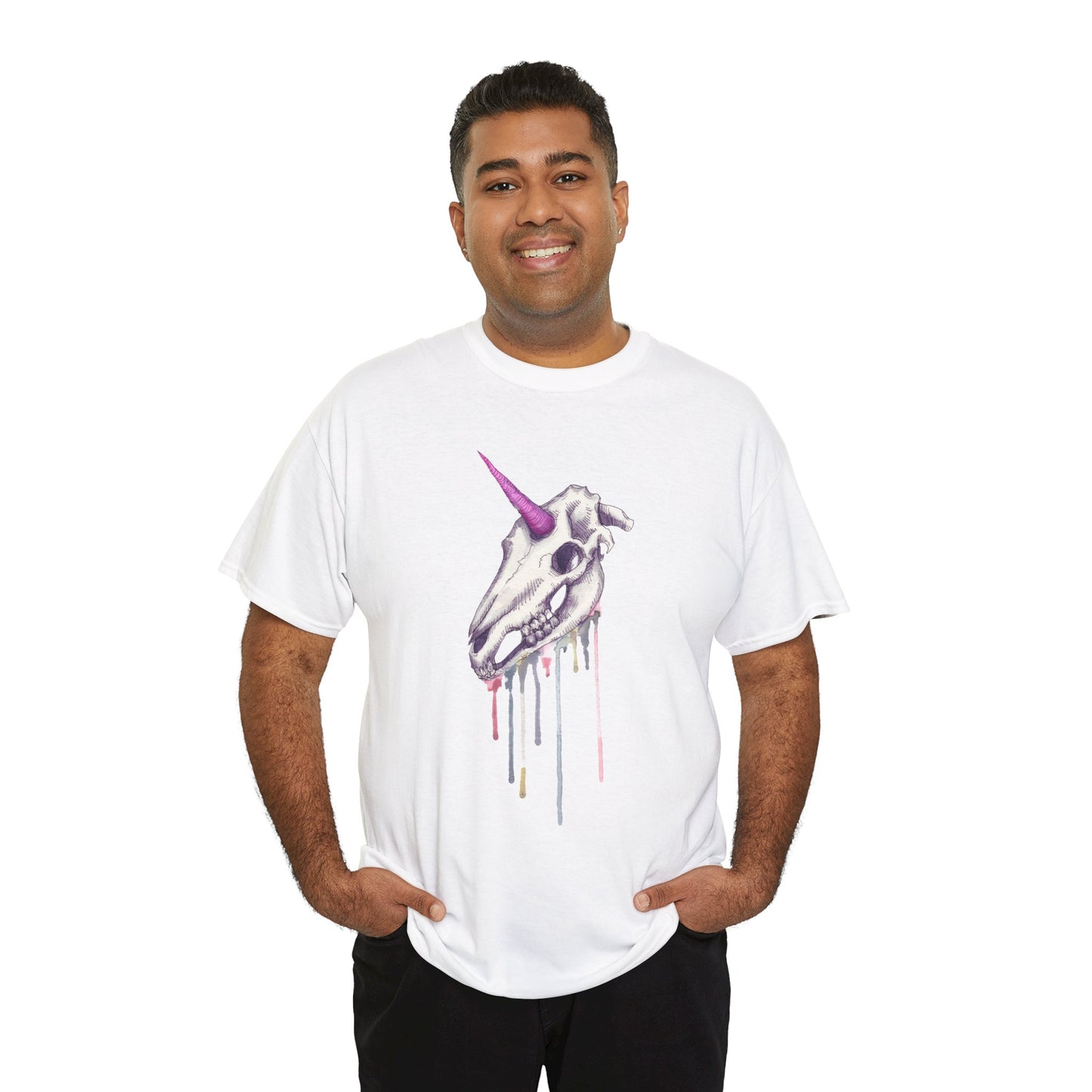 Unicorn Skull Unisex Heavy Cotton Tee