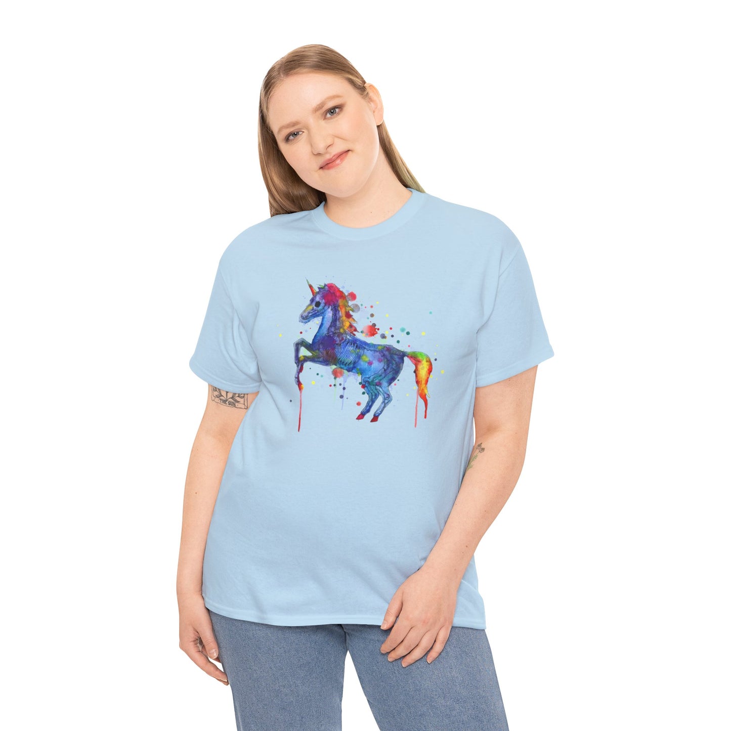 Unicorn Skeleton Unisex Heavy Cotton Tee