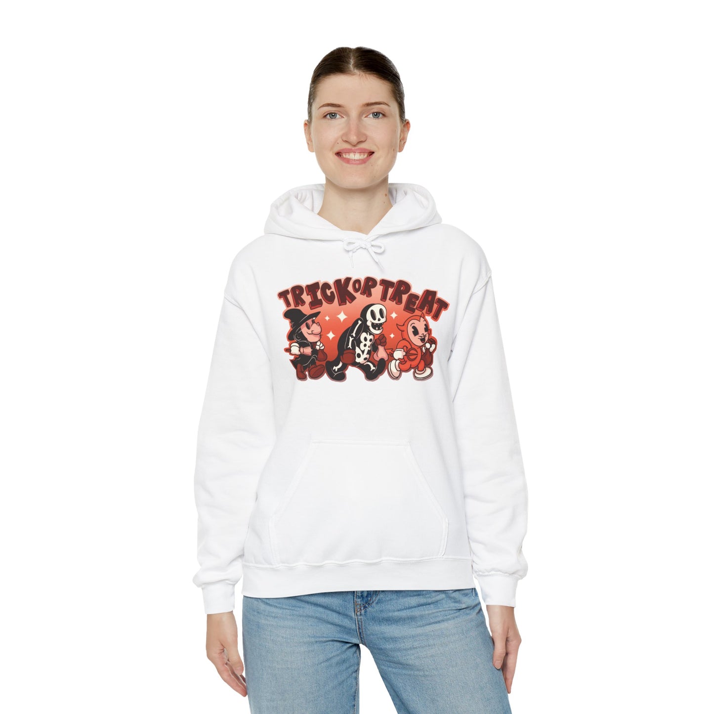 Trick Or Treat Rubber Hose Unisex Heavy Blend Hooded Sweatshirt
