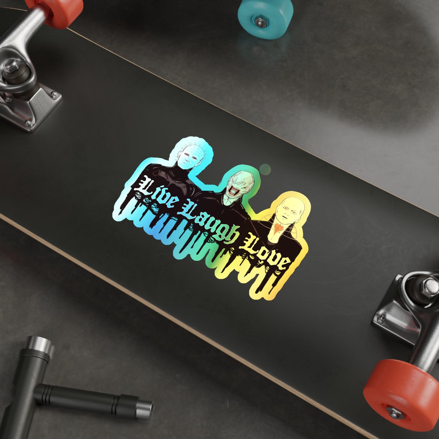 Live Laugh Suffer Holographic Die-cut Stickers