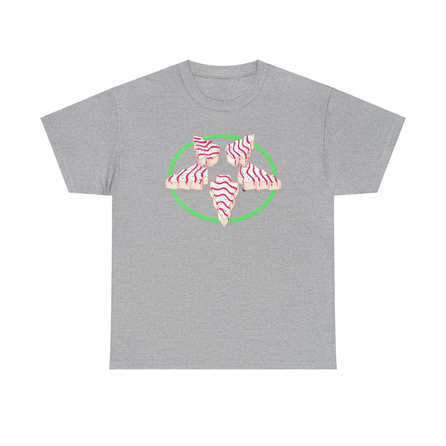 Christmas Tree Pentagram Cake Unisex Heavy Cotton Tee