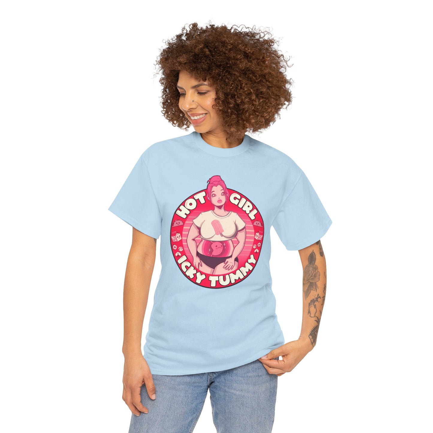 Hot Girl Icky Tummy Unisex Heavy Cotton Tee
