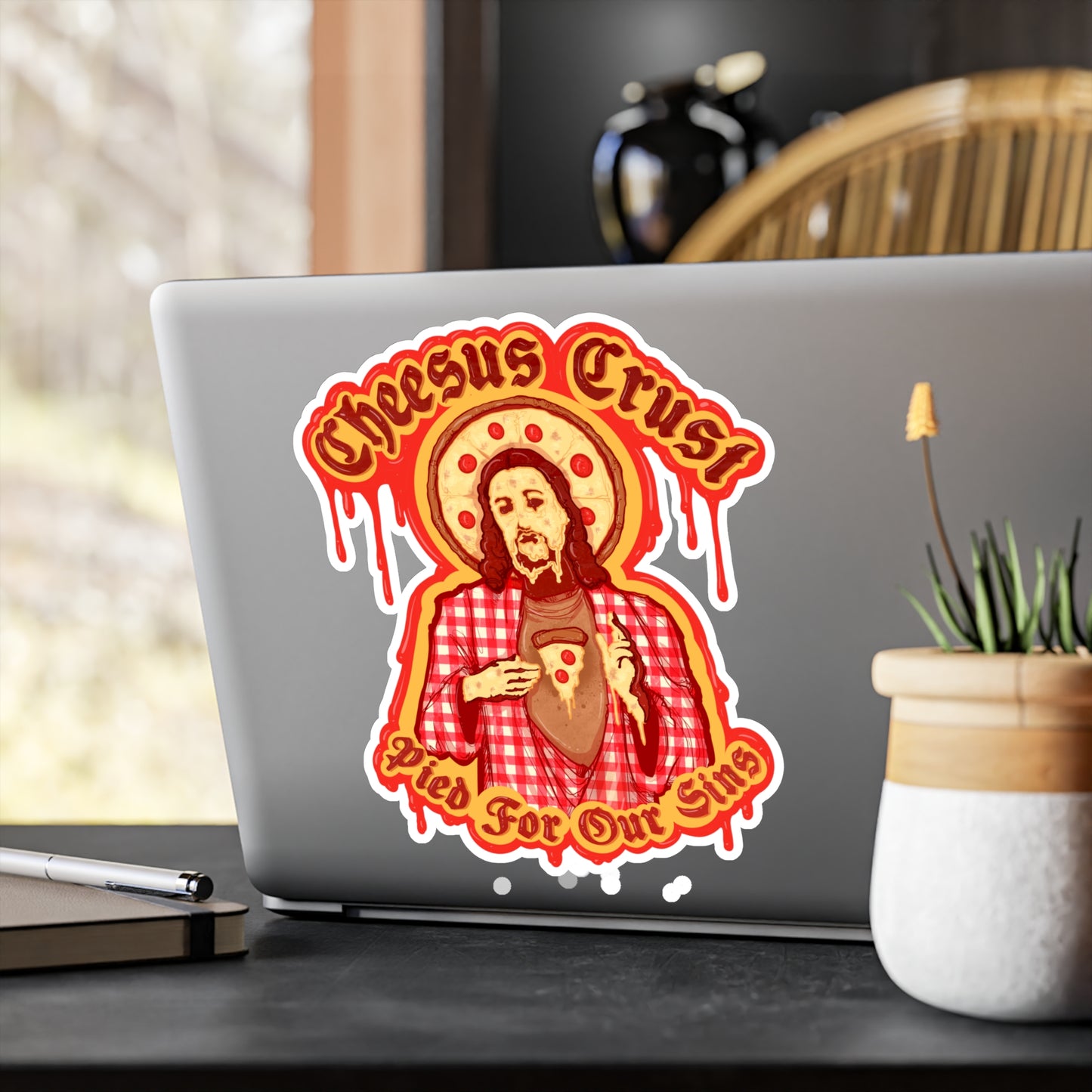 Cheesus Crust Kiss-Cut Vinyl Decal