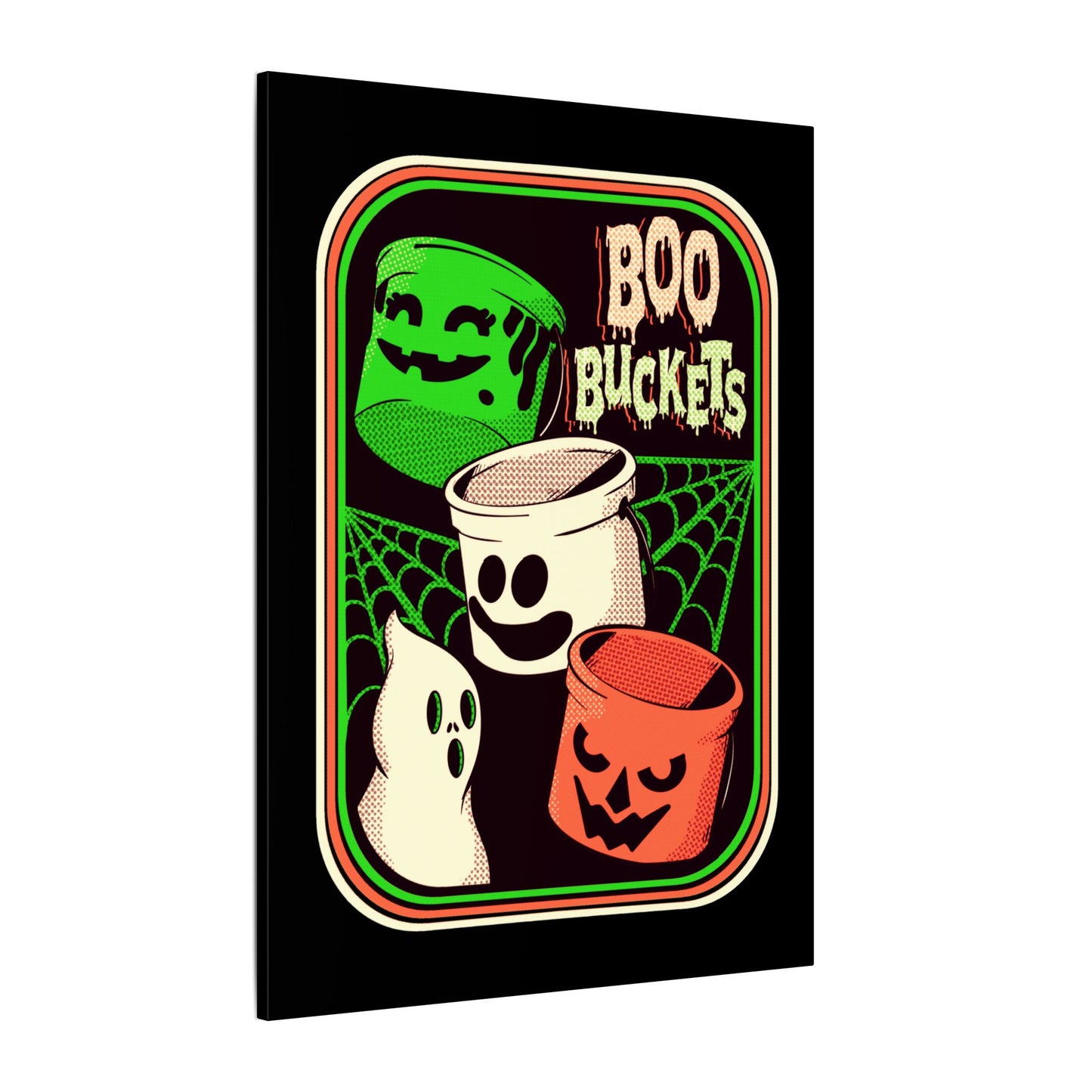 Retro Boo Buckets Matte Canvas Stretched