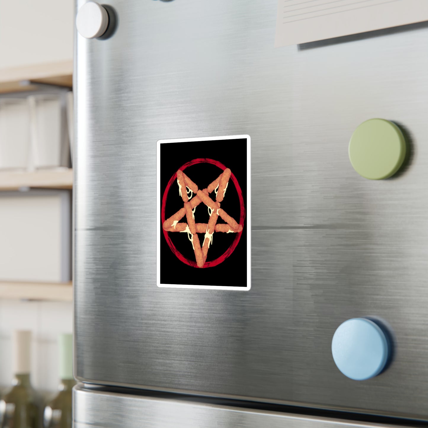 Mozzarella Stick Pentagram Kiss-Cut Vinyl Decal