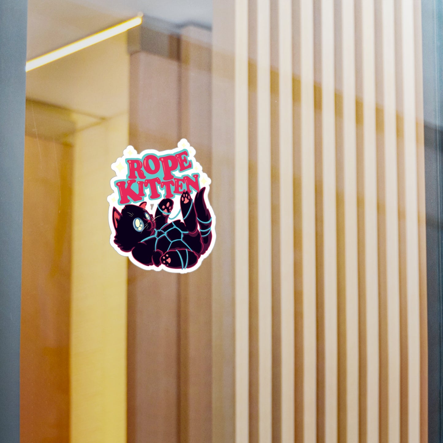 Rope Kitten Kiss-Cut Vinyl Decal