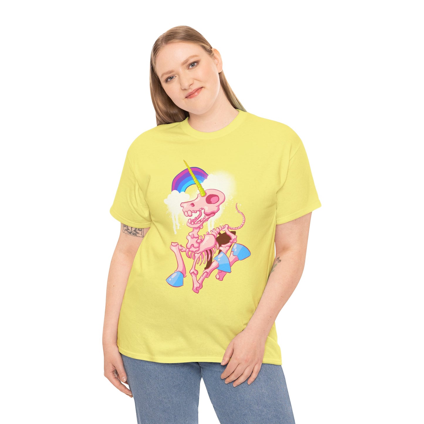 Unicorn Skeleton 2 Unisex Heavy Cotton Tee
