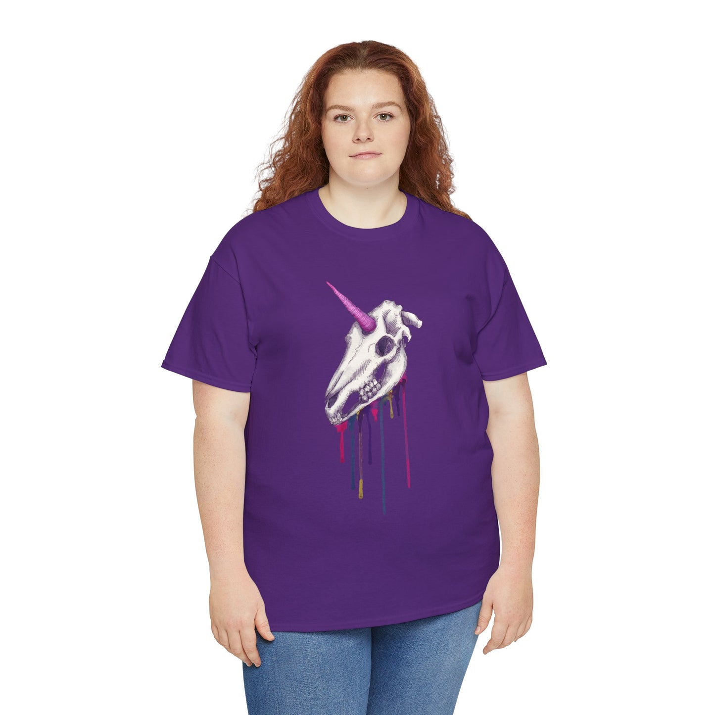 Unicorn Skull Unisex Heavy Cotton Tee