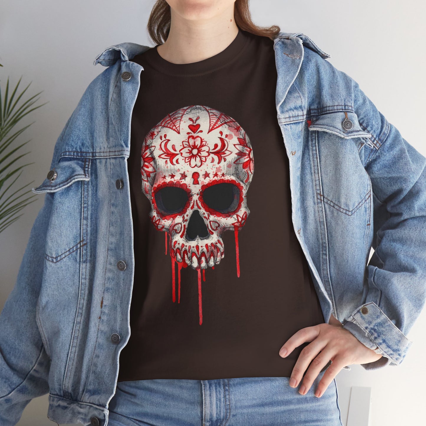 Blood Skull Unisex Heavy Cotton Tee