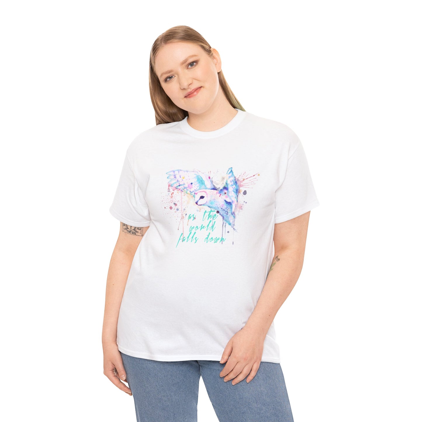 Rainbow Barn Owl (Goblin Variant) Unisex Heavy Cotton Tee
