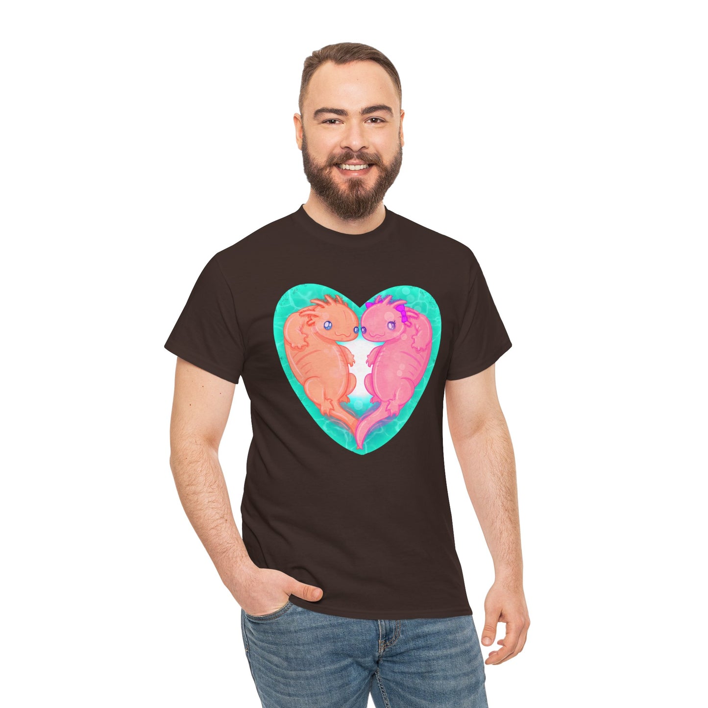 Axolotls In Love Unisex Heavy Cotton Tee