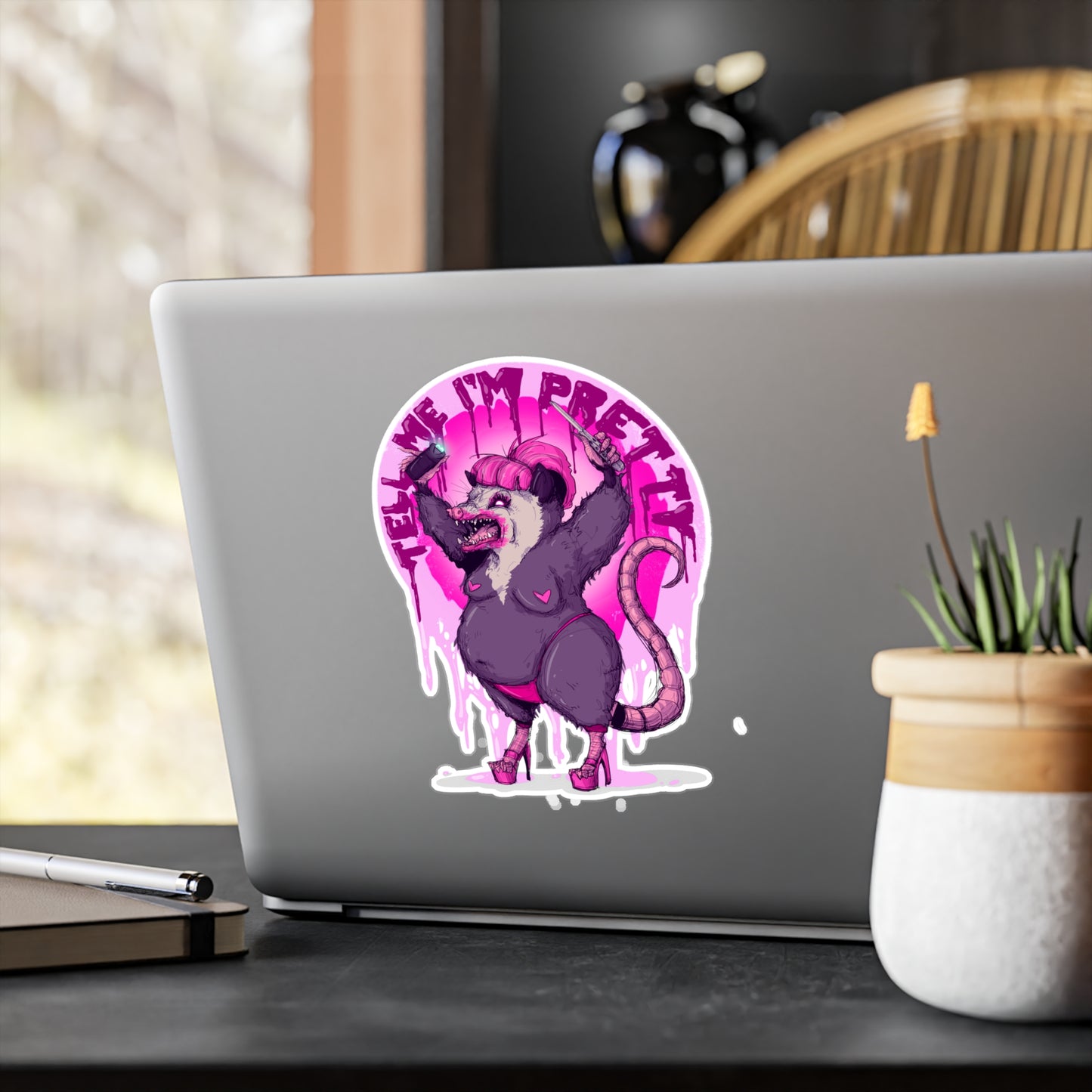 Pretty Opossum Kiss-Cut Vinyl Decal