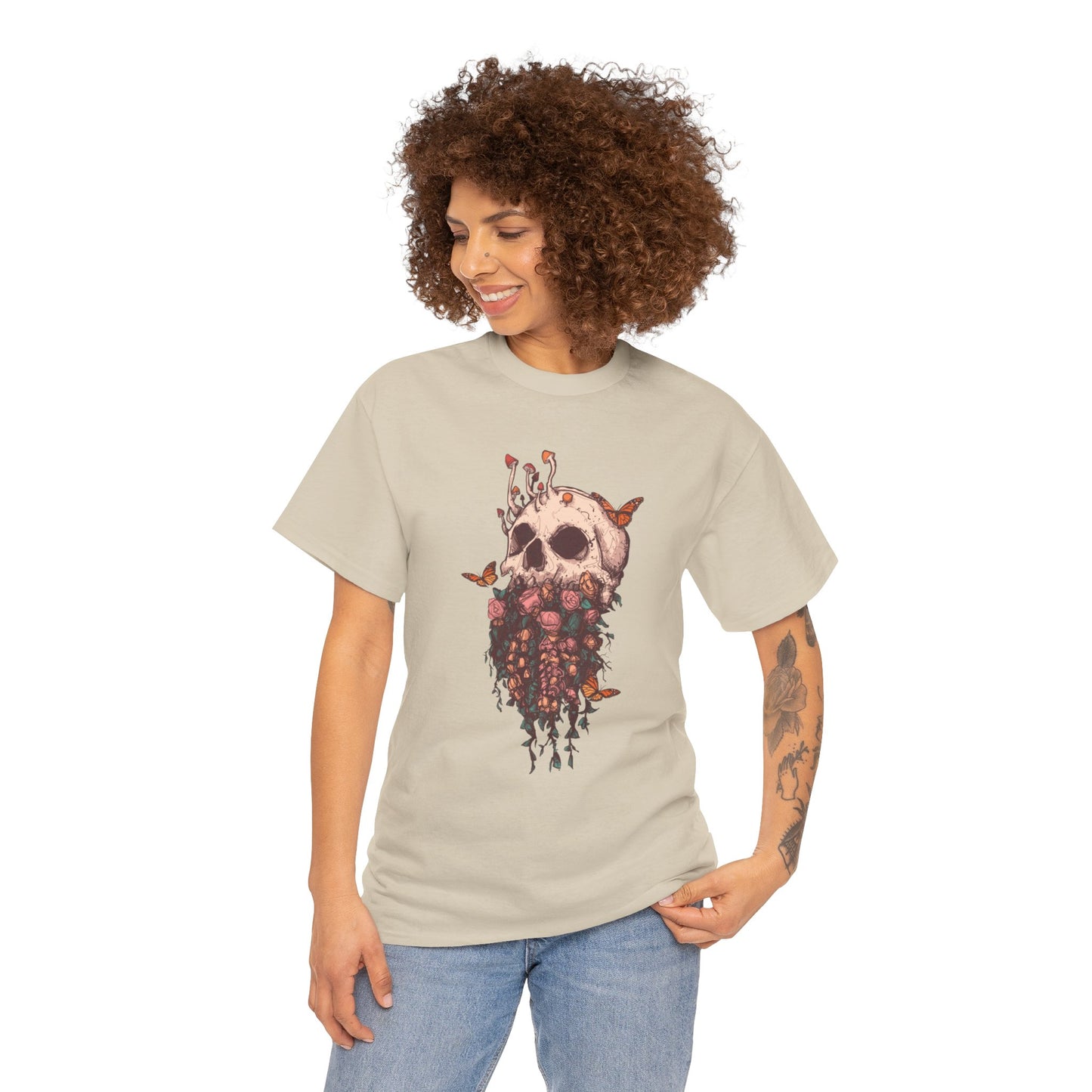 Elemental Skull Nature Unisex Heavy Cotton Tee
