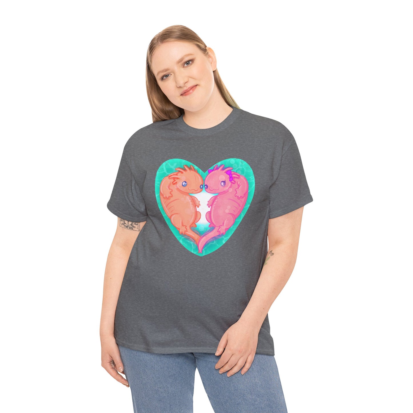 Axolotls In Love Unisex Heavy Cotton Tee